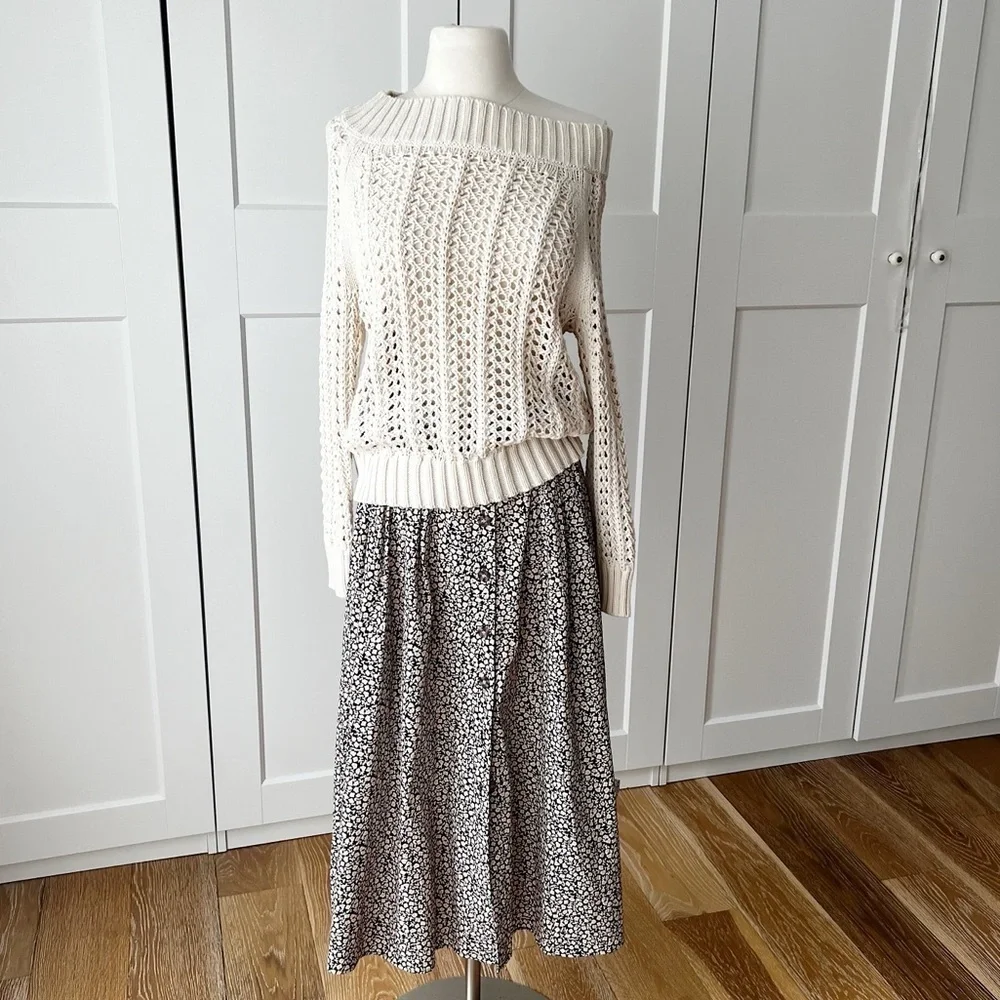 J.Crew Wide-neck beach sweater with pointelle stitch sz.XXS